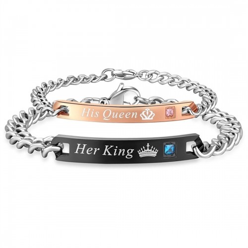 3110 His Queen Her King Couple Bracelet for Men and Women