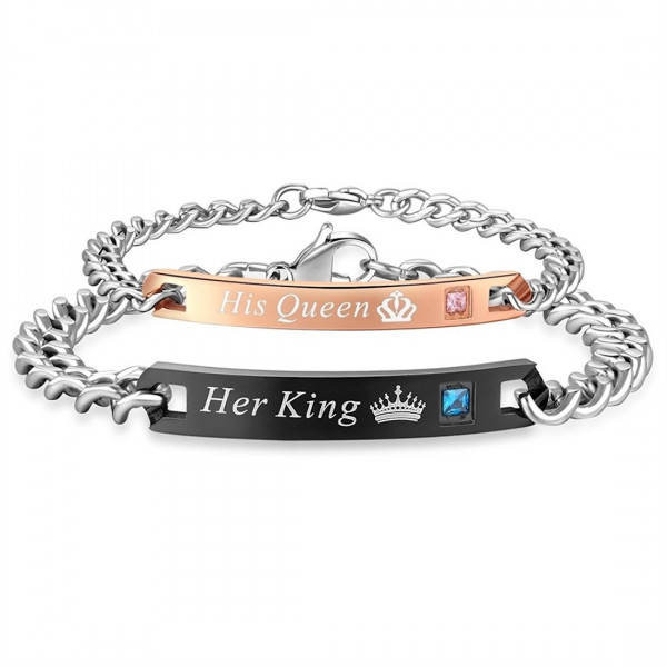 3110 His Queen Her King Couple Bracelet for Men and Women 3110 His Queen Her King Couple Bracelet for Men and Women