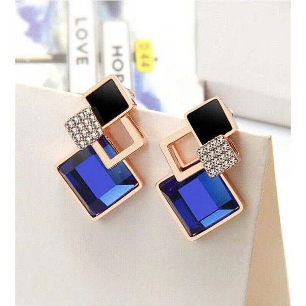 #1306 Chic Shimmer Plated Bow Cubic Crystal Earrings Rhinestone Stud Earrings