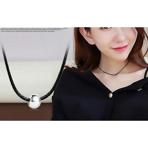 #8053 New vintage women black leather cord necklace Maxi statement necklace