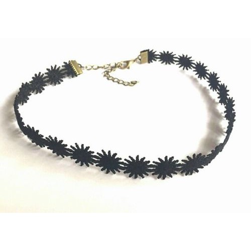 #8056 Short punk vintage necklace with chain Chic sun flower choker necklace