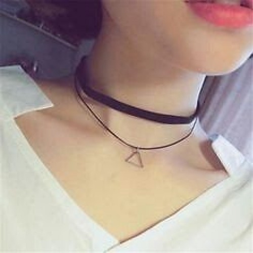 #8057 Fashion Gothic Tattoo Tassel Lace Necklace