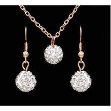 #5039 women Jewellery Sets Rhinestone ball Necklace Earrings Dangle Pendants
