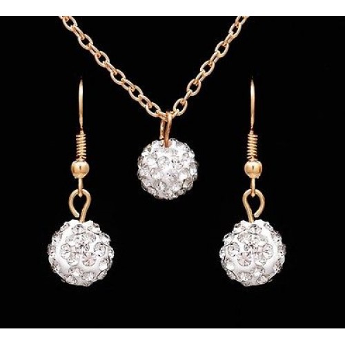 #5039 women Jewellery Sets Rhinestone ball Necklace Earrings Dangle Pendants