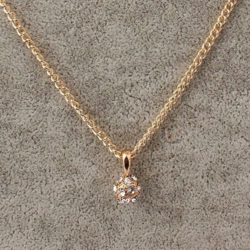 #7013 New Design CZ Diamond Crystal Clay Ball Pendant with chain