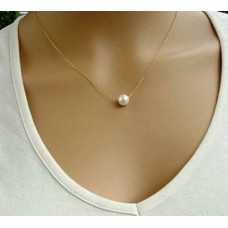 #7018 Women Fashion Simple Imitate Pearl  Choker Statement Collar Necklace