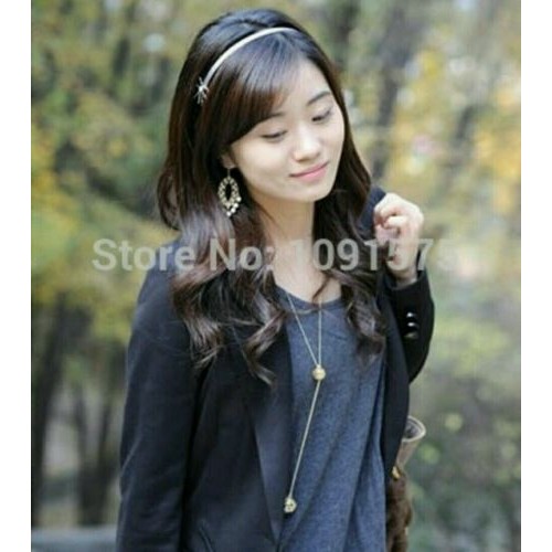 #7029 Classic Crystal Hollow Out 2 Ball Rhinestone Long Necklace Sweater Chain