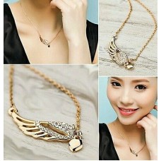 #7037 Fashion  Charm Jewelry Angel Wings Love Heart Pendant Chain Necklace