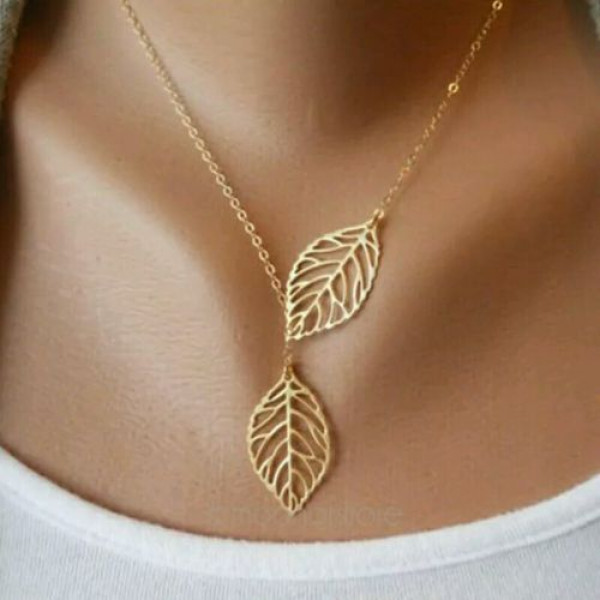 #7044 Vintage Collier Femme multilayer hollow flowers leaves Necklaces