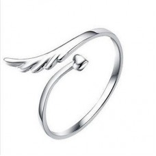 9063 Women's Fashion Silver Plated Joint Angel Wings Opening Ring New Patttern