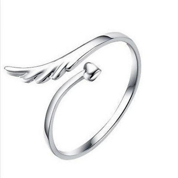 9063 Women's Fashion Silver Plated Joint Angel Wings Opening Ring New Patttern 9063 Women's Fashion Silver Plated Joint Angel Wings Opening Ring New Patttern