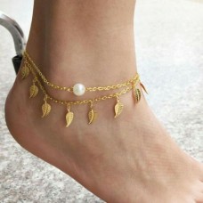 #2007 Vintage Anklets For Women Fashion Anklet Gold  Leaf Bracelet Beach Foot