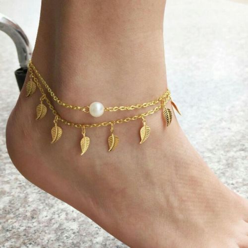#2007 Vintage Anklets For Women Fashion Anklet Gold  Leaf Bracelet Beach Foot