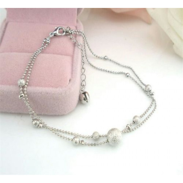 #2016 Frosted Double Chain Large Ball Anklet Bracelets Sandal Beach Foot #2016 Frosted Double Chain Large Ball Anklet Bracelets Sandal Beach Foot