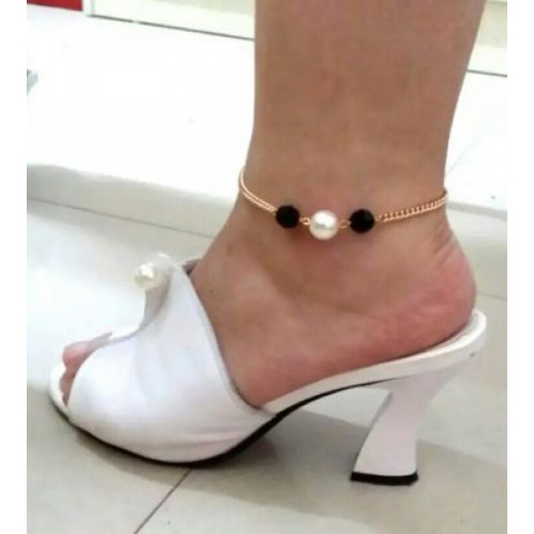 #2027 Girl Imitation Pearl Ankle Bracelet Chain Beach Foot Party Jewelry #2027 Girl Imitation Pearl Ankle Bracelet Chain Beach Foot Party Jewelry