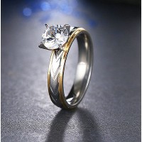 9200 Stainless Steel Rings Silver-Gold Diamond For Women Fashion Jewellery