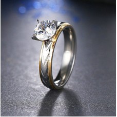 9200 Stainless Steel Rings Silver-Gold Diamond For Women Fashion Jewellery