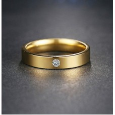 9204 Stainless Steel Rings Gold Women Simplicity Cubic Zirconia Fashion Jewelry