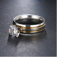 9223 Stainless Steel CZ Diamond Rings For Women Fashion