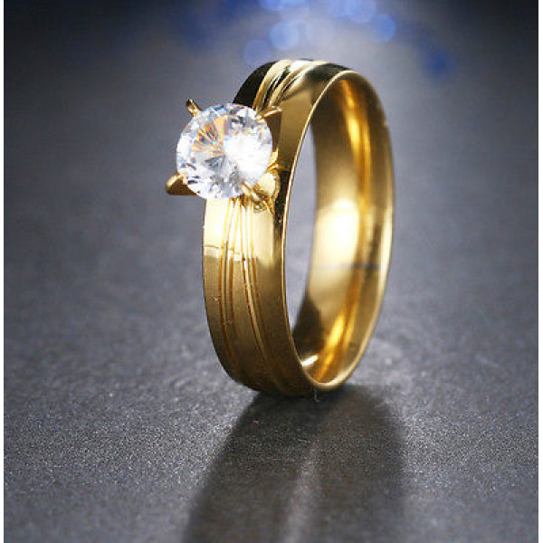 9225 Stainless Steel Gold Rings For Women With Notch 9225 Stainless Steel Gold Rings For Women With Notch