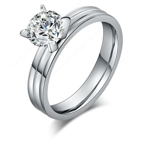 9227 Stainless Steel Rings For Women & Men With CZ Diamond Fashion ring