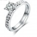 9228 Stainless Steel Rings For Women & Men Circle CZ Diamond ring