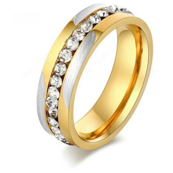 9242 Stainless Steel Rings For Women & Men Gold Plated CZ Diamond ring 9242 Stainless Steel Rings For Women & Men Gold Plated CZ Diamond ring