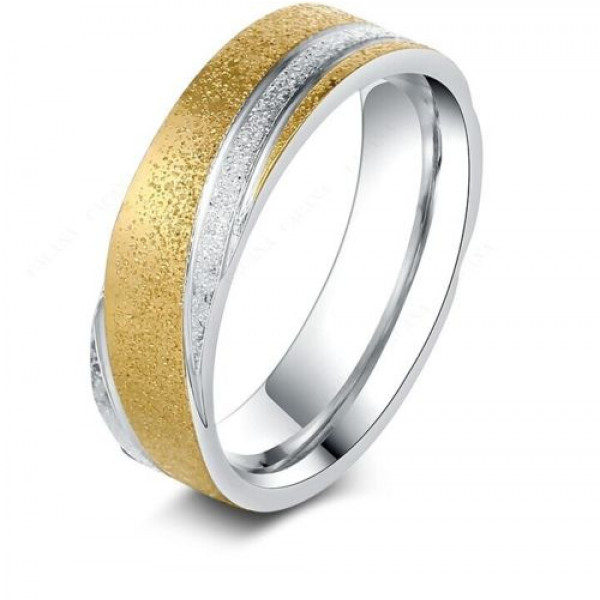 9245 Stainless Steel Rings For Women & Men Gold Plated Shining Sand On ring 9245 Stainless Steel Rings For Women & Men Gold Plated Shining Sand On ring