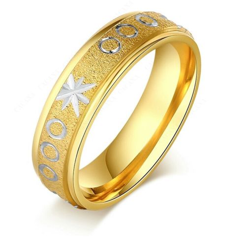 9250 Stainless Steel Rings For Women &Men Stars Symbol On Gold Plated ring