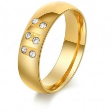 9256 Stainless Steel Rings For Women& Men Fashion Symmetry 6 CZ Diamond ring