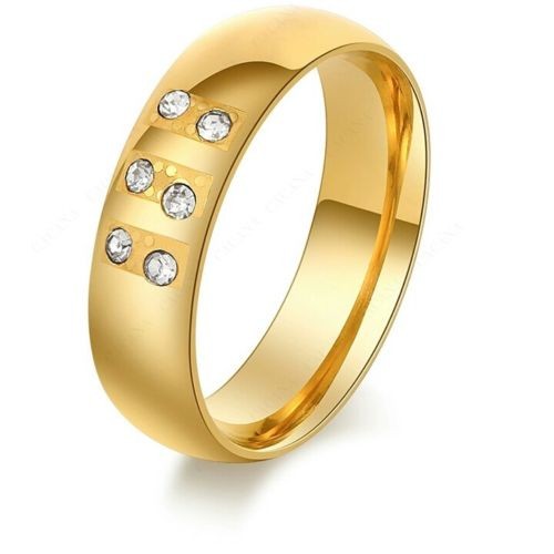 9256 Stainless Steel Rings For Women& Men Fashion Symmetry 6 CZ Diamond ring