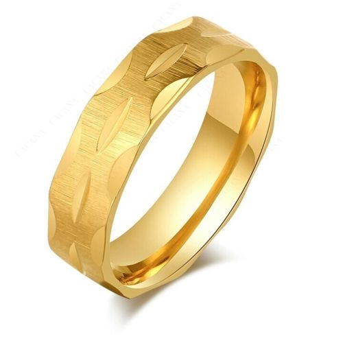 9260 Stainless Steel Ring Women & Men Gold Plated Mini Incision Fashion ring