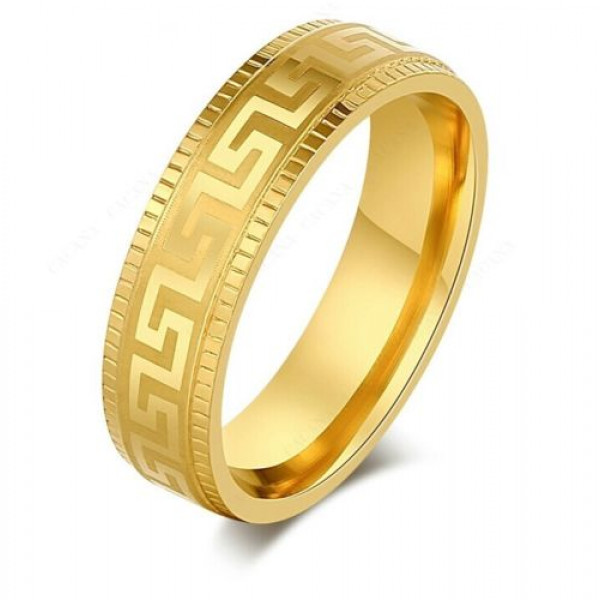 9265 Stainless Steel Ring Women & Men Gold Plated Surround Pattern Fashion ring 9265 Stainless Steel Ring Women & Men Gold Plated Surround Pattern Fashion ring