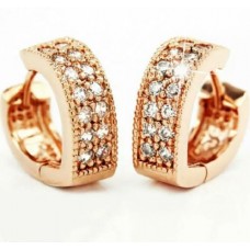 #1199 Love Heart-shaped Earrings Rose Gold Plated Cz Diamond Earrings