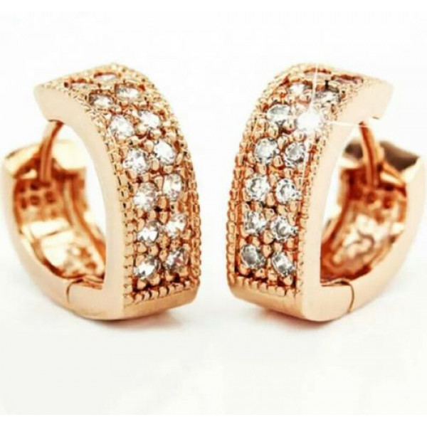 #1199 Love Heart-shaped Earrings Rose Gold Plated Cz Diamond Earrings #1199 Love Heart-shaped Earrings Rose Gold Plated Cz Diamond Earrings