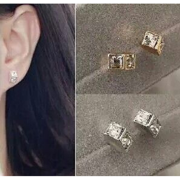 #1204 Three-dimensional Square Polygon Simple Earrings #1204 Three-dimensional Square Polygon Simple Earrings