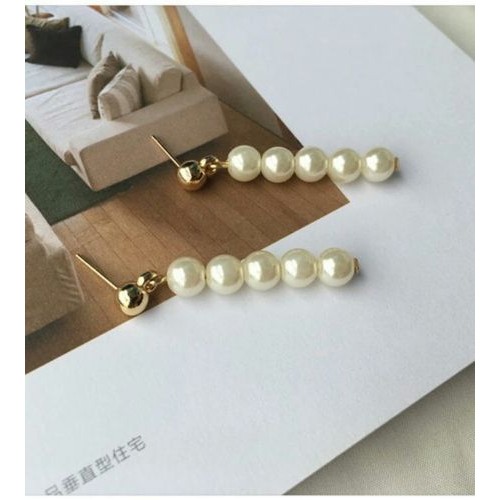 #1209 Temperament Style Beaded Pearl Earrings