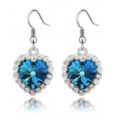#1219 Blue Love Ocean Star Heart Shaped Earrings
