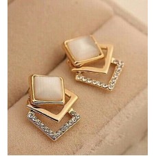 #1234 New Style Korean Temperament OL Fashion Sparking Rhinestone Square Earring