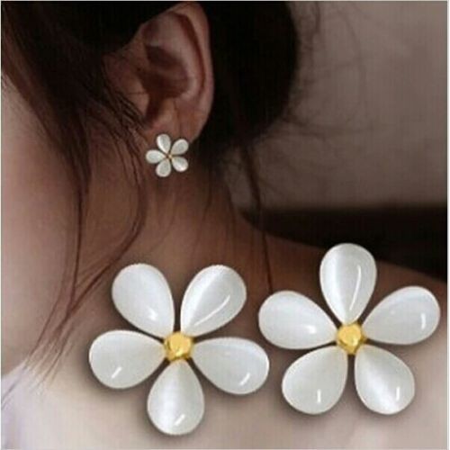 #1236  Korean Charms Jewelery Cute Beige Cherry Blossom Flower Stud Earring
