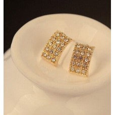 #1238 Retro gem imitation  square imitation pearl earrings