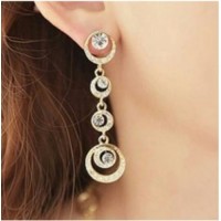 #1245 Silver Oriental beauty bridal Korean jewelry full circle earrings