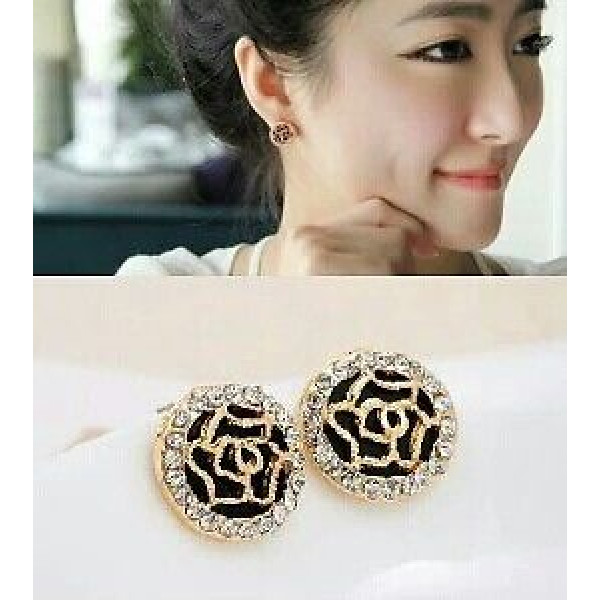 #1246 New arrives Fashion Hollow Rose Imitation Small fresh earring