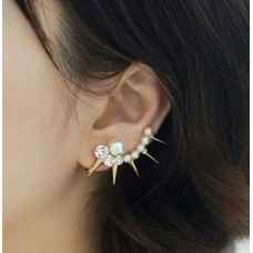 #1253 1 piece New arrive Fashion Imitation pearls Rhinestone rivet Earing
