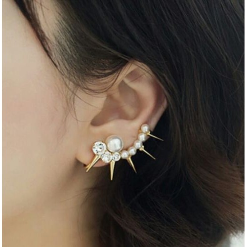 #1253 1 piece New arrive Fashion Imitation pearls Rhinestone rivet Earing