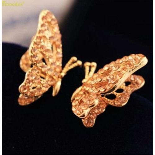 #1275 New Fashion Women Lady Elegant Butterfly Rhinestone Earrings
