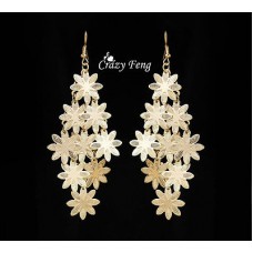 #1278 Rose Gold Colour Earrings Snowflake Women Party DIY Jewellery Dangles