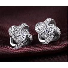 #1279 new charm Silver Color Alloy Jewelry wholesale AAA Crystal Stud Earrings