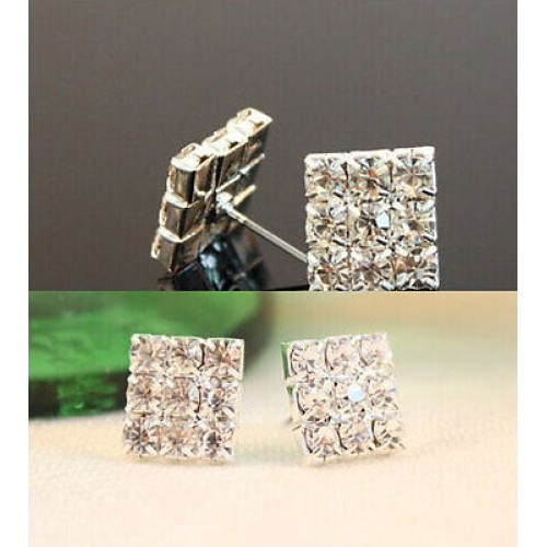 #1281 Temperament Square Full Stud Earring Female