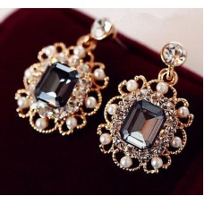 #1284 Grey Charm Fashion Pearls Dangle Drop Earring